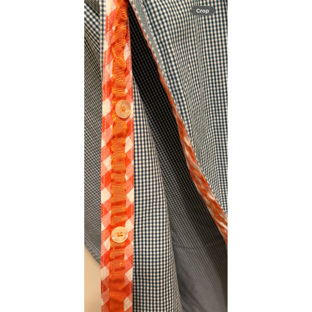 Civil Society Men's Gingham Button-Down Shirt Size Med w/ Ribbon Detail - Picture 5 of 7